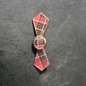Vintage Plaid Bowtie Brooch